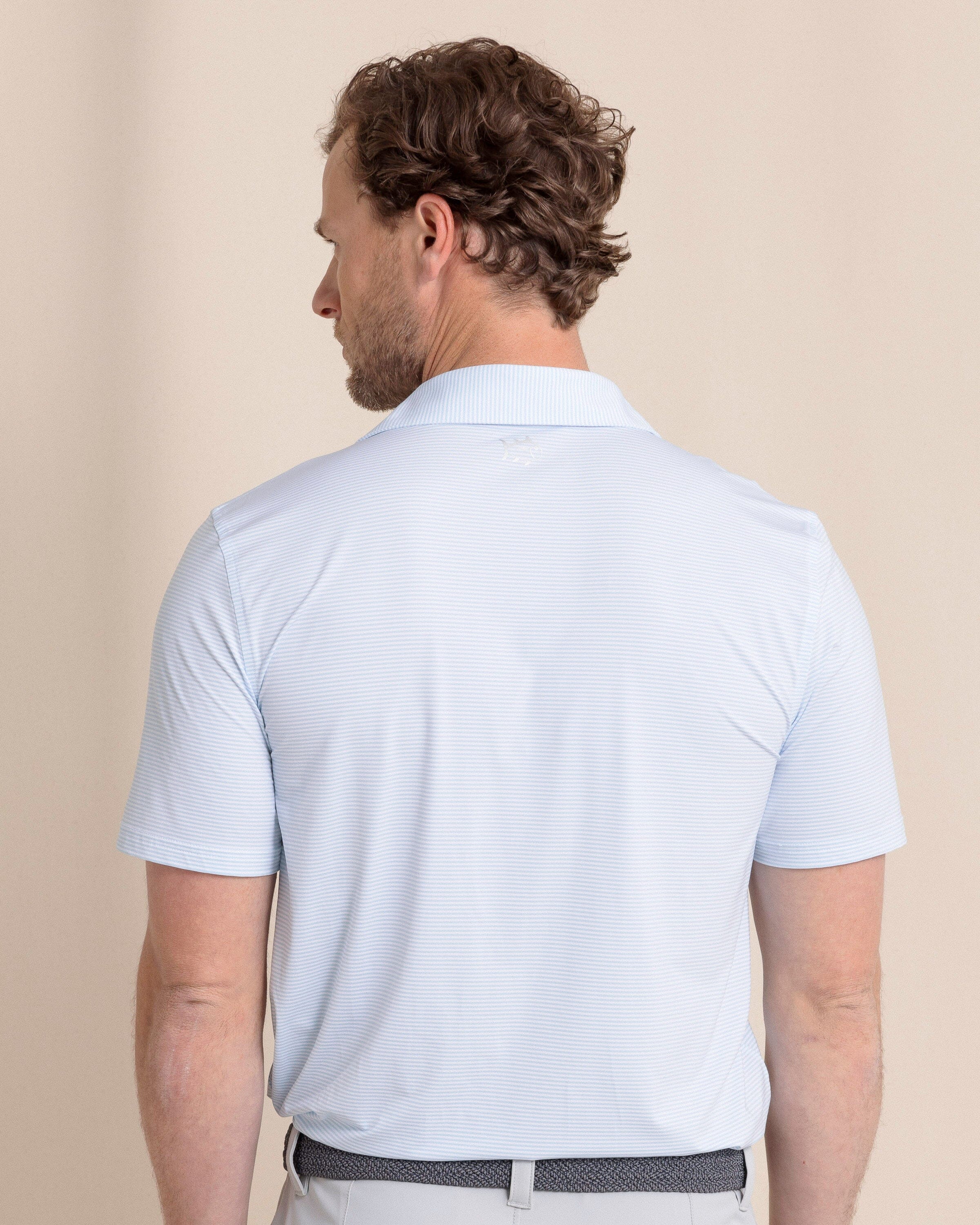 brrr°®-eeze Meadowbrook Stripe Polo - Clearwater Blue