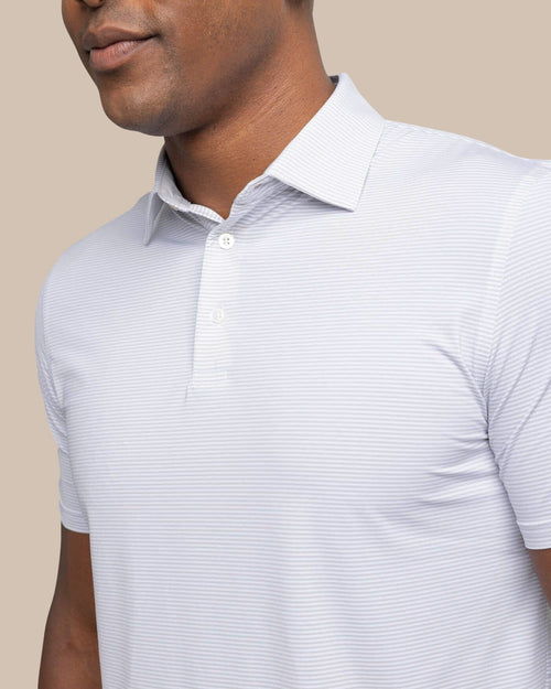 brrr°®-eeze Meadowbrook Stripe Polo - Platinum Grey