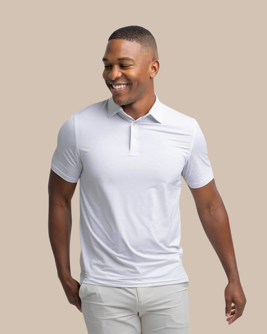 brrr°®-eeze Meadowbrook Stripe Polo - Platinum Grey